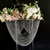 Support à fleurs en acrylique transparent de 24 pouces de haut, centre de table de mariage, décorations de style romantique