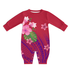 จั๊มสูทสำหรับเด็กทารกแรกเกิดชุดหมีแขนสั้นลายทาปาโพลินีเซียนสำหรับเด็กหญิงเด็กชาย - Product Image 2