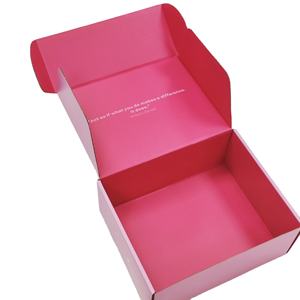 Enveloppe ondulée couleur rose boîte d'emballage cosmétique recyclable grande boîte d'expédition de cadeaux de vêtements avec logo - Product Image 1
