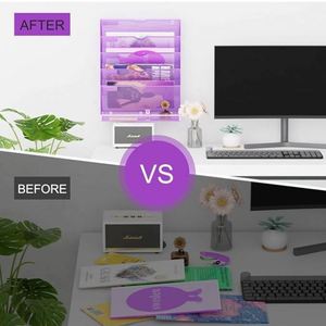 Metal Crafts Stackable 5 Tier Desktops Document <b>Tray</b> Holder Mesh <b>File</b> <b>Trays</b> Iron Wire for School Office Supplies - Product Image 3