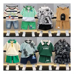 Детский бутик, комплект одежды из 2 предметов для мальчиков, Детский костюм с коротким рукавом, летняя детская одежда, одежда для малышей