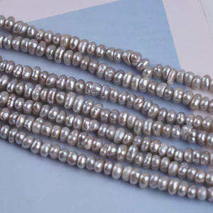 Zhuji <b>Pearl</b> Wholesale Natural Freshwater Gray Flat <b>Pearl</b> String 18cm 2.5-3mm for DIY Jewelry White <b>Loose</b> <b>Pearls</b> - Product Image 5