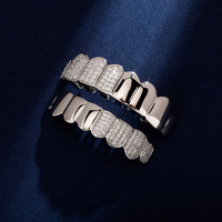 Nouveau Plaqué Or Hip-Hop Diamant Grillz Micro Pavé 5A Cubic Zirconia Dents Glacé Bling CZ HipHop Bijoux