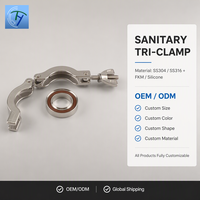 Collier de serrage sanitaire Tri-Clamp robuste à broche unique en acier inoxydable poli, métrique, personnalisé, pour tubes et tuyaux, fabrication OEM/ODM