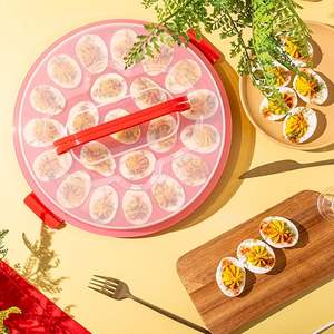 Porta uova alla diavola con coperchio manici eleganti feste vassoio uovo alla diavola per 22 uova alla diavola - Product Image 4