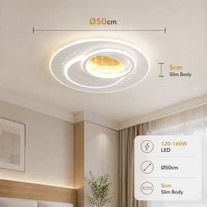 Lámpara de Techo LED Moderna con Control Remoto, Tricolor, Regulable, Redonda, Ultrafina, de Acrílico y Hierro, para Dormitorio, Sala de Estar - Product Image 3