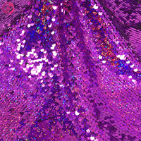Tissu à paillettes double face, vente en gros, textile pour robe de mariée, maille paillettes rouges, tissu à filet perlé, vente en gros