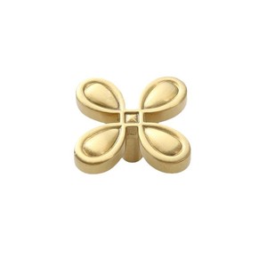 Jiehao Four Leaf Clover Brass Cabinet Handle Nordic Gold Single Hole Solid Brass Furniture Knob - Product Image 1