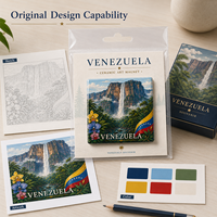 Aimant de réfrigérateur en céramique souvenir du Venezuela, motif Chute d'eau d'Ange, drapeau national et orchidée, impression artistique, personnalisable OEM ODM, vente en gros