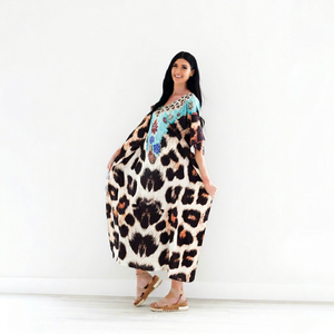 2026 Latest Fashion Custom Manufacture Women's Cotton Beachwear Comfort Fit Digital Print Long <b>Kaftan</b> Handmade Natural 6XL Work - Product Image 1