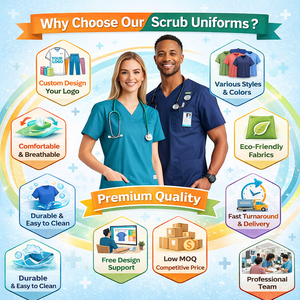 Uniformes Médicos Cómodos y Elásticos con Mangas Abullonadas para Mujer, Conjuntos de Uniformes Transpirables al por Mayor para Salón de Belleza y SPA - Product Image 6