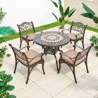 Fauteuil de jardin moderne en aluminium moulé durable pour véranda résidentielle et terrasse extérieure
