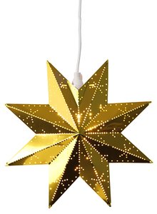 Couverture de lumière LED Lanternes en papier avec étoile suspendue Abat-jour en forme d'étoile pour arbre de Noël Pendentif de fête en forme d'étoile évidée en 3D - Product Image 6
