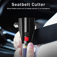 Lampe Torche Multi-Fonction avec Marteau de Sécurité, Alarme et LED Rechargeable – Outil de Sauvetage d'Urgence et d'Auto-Défense