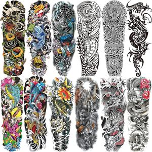 Tatuajes Temporales de Brazo Completo <span class=keywords><strong>para</strong></span> Hombres Tatuajes con Calavera Tatuajes de <span class=keywords><strong>Media</strong></span> <span class=keywords><strong>Manga</strong></span> Temporal Realista Adulto - Product Image 6