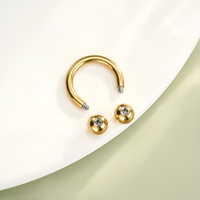 Boucles d'oreilles en acier inoxydable à filetage interne TOPOSH, zircon, hélice, cartilage, tragus, anneaux de nez, CBR pour femmes, occasion de mariage