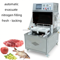 Machine d'emballage sous vide Scellant de plateau à atmosphère modifiée pour la viande et le poisson Plats cuisinés Remplissage d'azote gazeux Traysealer