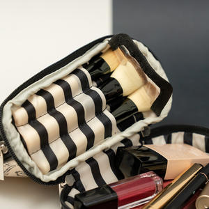 <b>Travel</b> Zipper Make Up <b>Toiletry</b> <b>Bag</b> Textured Double-Layered All-Purpose Cosmetic <b>Bag</b> - Product Image 5