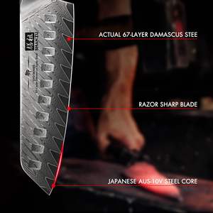 <span class=keywords><strong>Couteau</strong></span> de cuisine <span class=keywords><strong>SHAN</strong></span> <span class=keywords><strong>ZU</strong></span>, <span class=keywords><strong>couteau</strong></span> professionnel en acier Damas VG-10, lame japonaise, 8 pouces, super tranchant, <span class=keywords><strong>couteau</strong></span> Santoku - Product Image 4