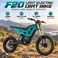 Moto électrique tout-terrain à pneus larges 48V 22.5AH à double suspension, 55 km/h, pour adultes, disponible depuis l'entrepôt d'outre-mer