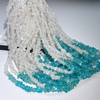 Collier ras du cou multicouche en cristal bohème avec perles de pierre de lune et d'apatite naturelle pour femme - Cadeau d'été
