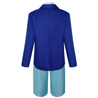 Disfraz de Conan para niños, camisa blanca, pantalones cortos azules, pajarita roja, traje de juego de rol de anime para niños de 8 a 13 años