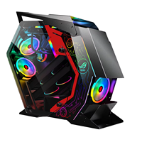 Boîtier d'ordinateur Zeromaster ATX Full Tower avec côtés en verre trempé, transparent, pour joueurs, prend en charge les cartes mères M-ATX avec ventilateur
