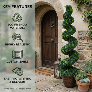 Ruopei PZ-3 <span class=keywords><strong>Albero</strong></span> Artificiale a Spirale Decorativo, Bosso Artificiale per Decorazioni - Product Image 1