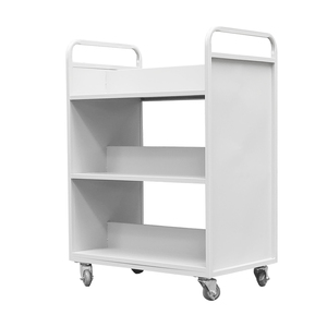 Bizoe nhà máy Giá 3 lớp thép cuốn sách giỏ hàng Kệ thiết kế hiện đại thư viện cuốn sách Xe đẩy cho các trường học khách sạn & bệnh viện - Product Image 3