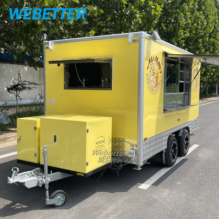 شاحنة طعام webeter Pequenos مقطورات امتياز مخصصة للشواء مقطورة طعام هوت دوج برجر مع كامل