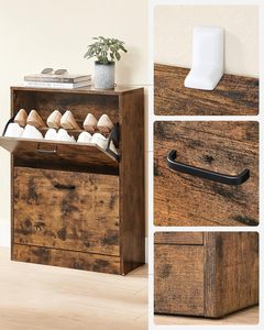 <span class=keywords><strong>Meuble</strong></span> à chaussures moderne en panneaux de particules avec portes battantes, armoire de rangement en <span class=keywords><strong>bois</strong></span> pour entrée, couloir, salon, mobilier de maison - Product Image 4