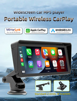 BQCC Monitor Portátil Inalámbrico Carplay con Pantalla HD de 10.26 Pulgadas, 2 Soportes, Radio, Android Auto, FM, AM, RDS, Reproductor Multimedia para Automóvil