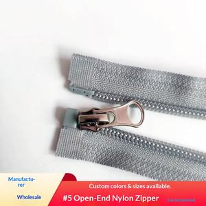 Fermeture éclair en nylon à glissière libre pour vêtements, manteaux, avec curseur autobloquant, doublure en coton, design uniforme scolaire, fermeture éclair longue DIY - Product Image 2