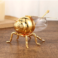 Pot de stockage de pot de miel d'abeille de luxe ornement pot d'assaisonnement Transparent pot à épices de cuisine avec cuillère