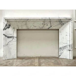 Marco <span class=keywords><strong>de</strong></span> <span class=keywords><strong>Chimenea</strong></span> <span class=keywords><strong>de</strong></span> Mármol Pintado <span class=keywords><strong>en</strong></span> <span class=keywords><strong>Blanco</strong></span>, Estilo Moderno y Minimalista, para una Decoración del Hogar Escandinava Luminosa y Brillante - Product Image 1