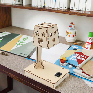 Recién llegado tallo educación ciencia DIY juguete físico de madera lámpara con <span class=keywords><strong>sensor</strong></span> táctil - Product Image 1