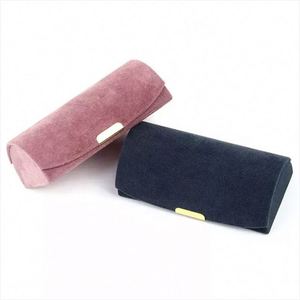 Beige Velvet Jewelry Pendant Earrings Ring <b>Box</b> with Zipper Square Pattern <b>for</b> <b>Gift</b> and Packaging - Product Image 3