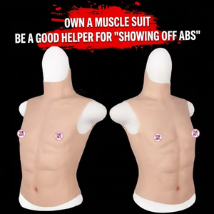 Camiseta de Músculos Artificiales para Cosplay, Simulación de Cuerpo Masculino, Realzador de Músculos Falsos, Súper Suave y Cómoda, <span class=keywords><strong>Disfraz</strong></span> de Músculos de Silicona para Adultos - Product Image 1