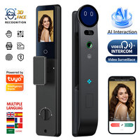 Serrure de porte intelligente Tuya WiFi 3D Face AI Intercom avec écran dynamique, reconnaissance de la veine palmaire, empreinte digitale, déverrouillage à distance via l'application PST-A20-AI