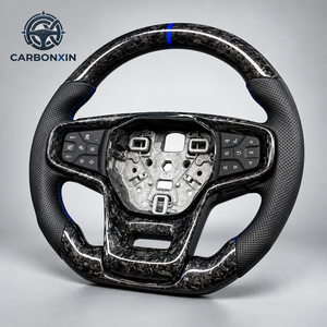 Volante Deportivo Personalizado de 4 Brazos, de Fibra de Carbono y Cuero, con Luces LED, para F150 Bronco Ranger Raptor 2009-2014 - Product Image 2