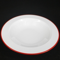 Assiettes à soupe profondes en plastique à large bord Assiette à pâtes ronde en mélamine sans BPA Assiettes de luxe en plastique durable et écologique
