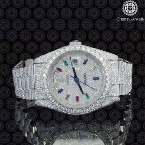 Montre en diamant la plus vendue, montre-bracelet de luxe haut de gamme pour les affaires, accessoire de mode moderne, disponible à bon prix - Product Image 3