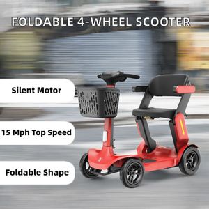 Scooter électrique portable à 4 roues, moteur sans balais, capacité de 120 kg, design pliable pour les personnes âgées, usage quotidien - Product Image 2