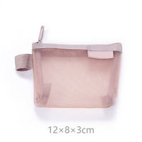 Organisateur de pièces de monnaie triangulaire simple en nylon, sac à clés et cartes en maille, mini porte-monnaie transparent, sac de rangement, trousse de maquillage transparente