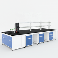 Bancs de laboratoire en forme de H, table de travail, mobilier de laboratoire, table de laboratoire de physique scolaire avec évier et armoire