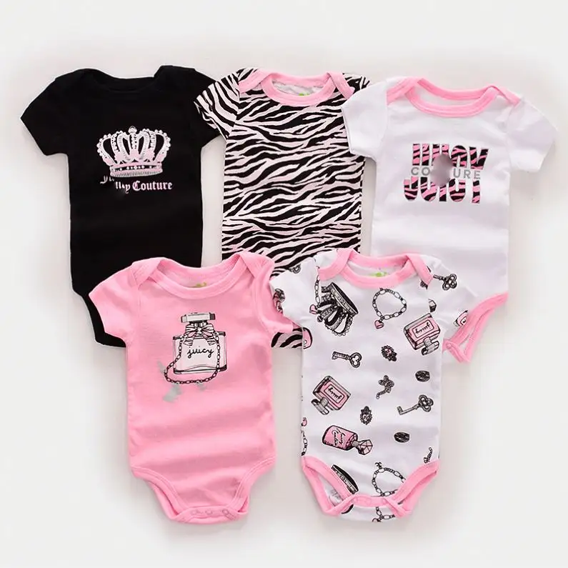 Unisex Infant Pajamas 100% Cotton Romper Casual Newborn Five-Piece Set for Spring Season Baby Clothes