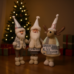 Santa Claus Christmas Figurines 7in And Above Indoor Decoration Resin Polyester PP Cotton - Product Image 2