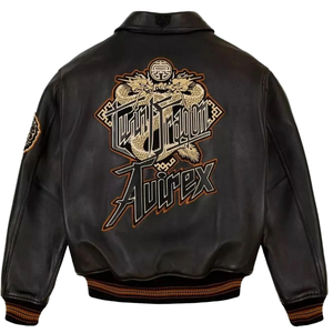 Chaqueta de Cuero para Hombre Furat Leathers, Estilo Bomber, Casual de Invierno, Cuello Alto, Cierre Frontal, Resistente al Viento, Transpirable, Servicio OEM - Product Image 1