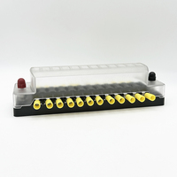 Boîtier de fusibles à lame 12 voies avec bus négatif et couvercle de protection étanche pour véhicules 12V/24V (voitures, camions, bateaux, marine, camping-cars)