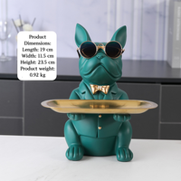 Ornement en résine de bouledogue français style anime, boîte de rangement de bureau faite à la main, design religieux de fée pyramide, bijoux, décoration intérieure, musique